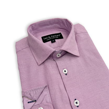 Boys Pink Micro Checks Dress Shirt