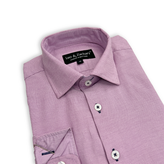 Boys Pink Micro Checks Dress Shirt