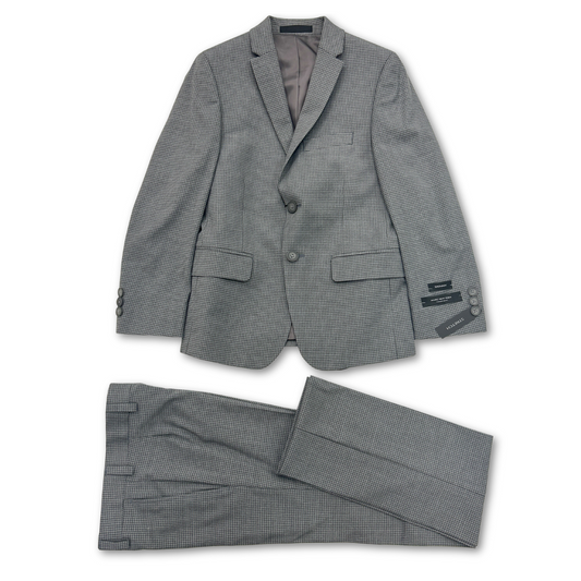 Marc New York Boys Skinny Light Grey Mini Grid Suit