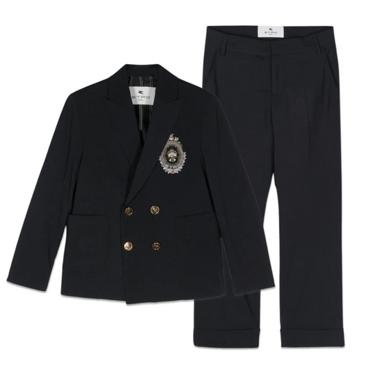 Etro Boys Navy Double Breasted Suit