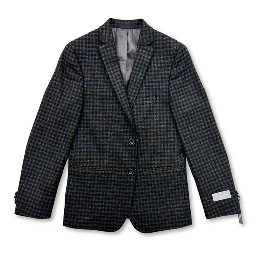 Michael Kors Boys Skinny Charcoal/Blue Plaid Sports Jacket