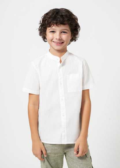 Nukutavake Boys Short Sleeve Mandarin Collar Dress Shirt_ 6118