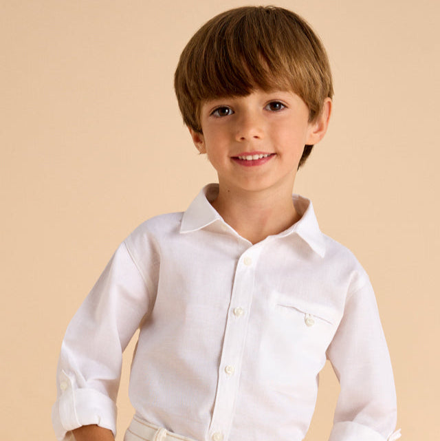 Mayoral Mini Long Sleeve Linen Shirt_ 3121-49