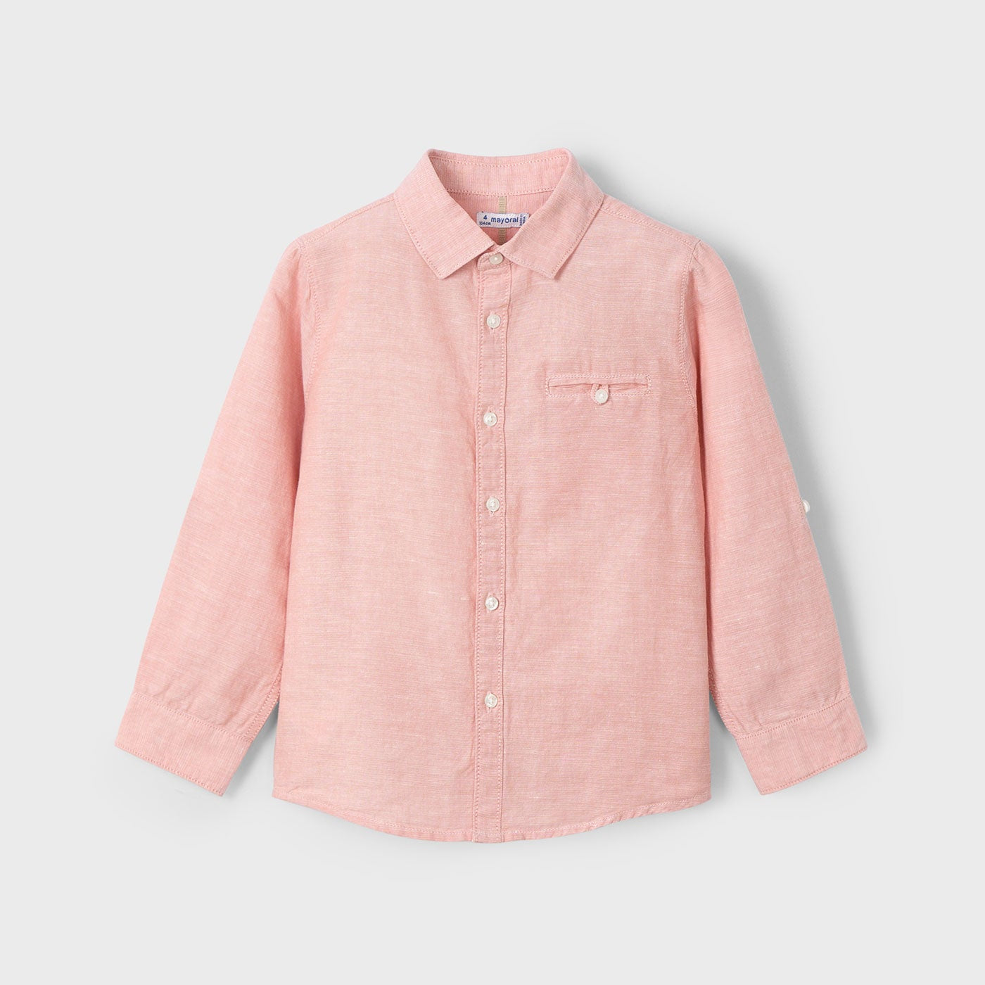 Mayoral Mini Long Sleeve Linen Shirt