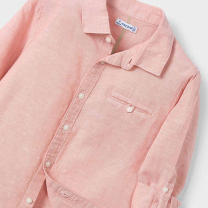 Mayoral Mini Long Sleeve Linen Shirt