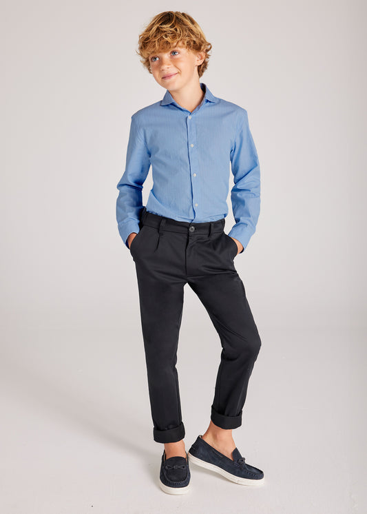 Nukutavake Boys Long Sleeve Micro Print Shirt