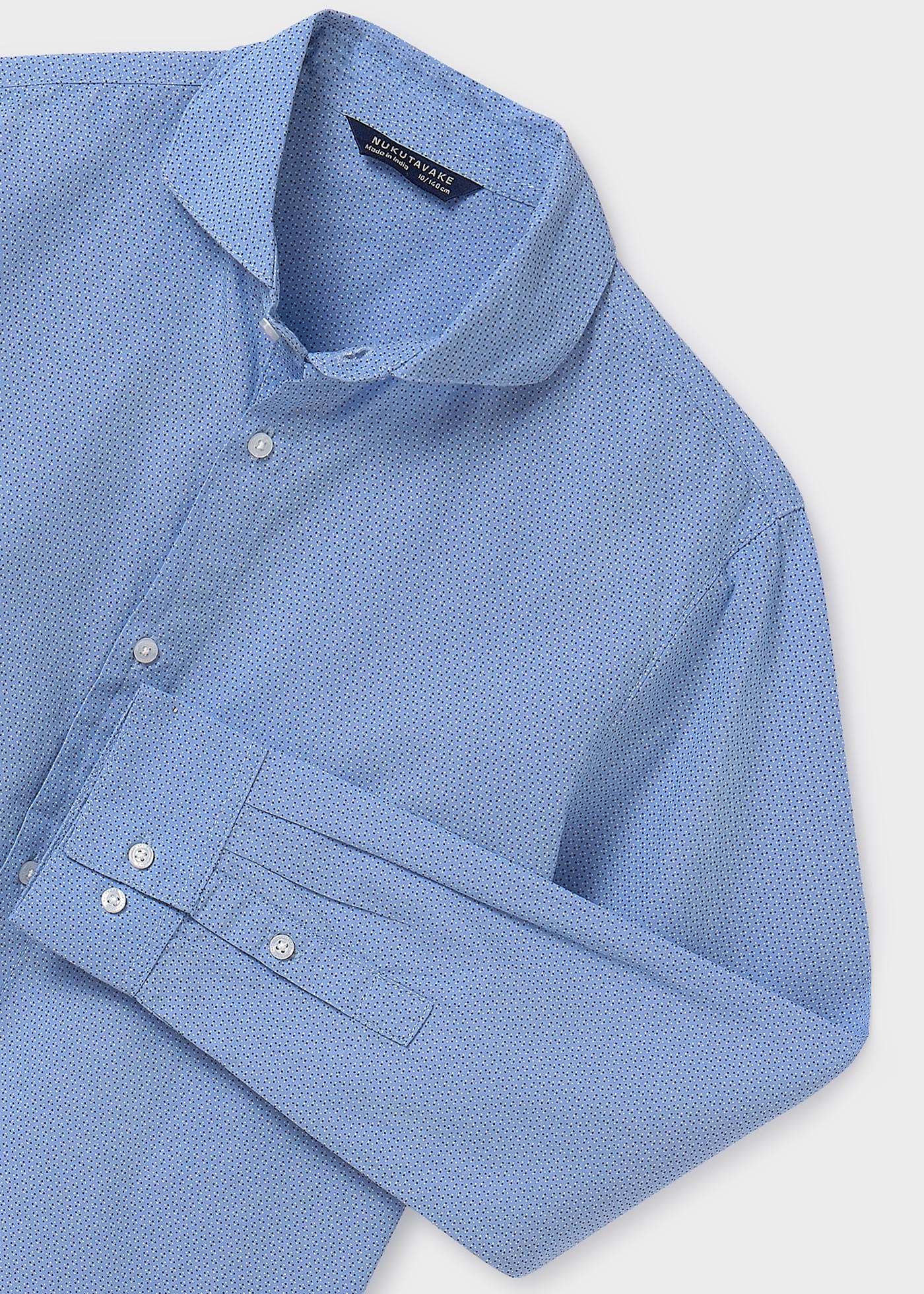 Nukutavake Boys Long Sleeve Micro Print Shirt