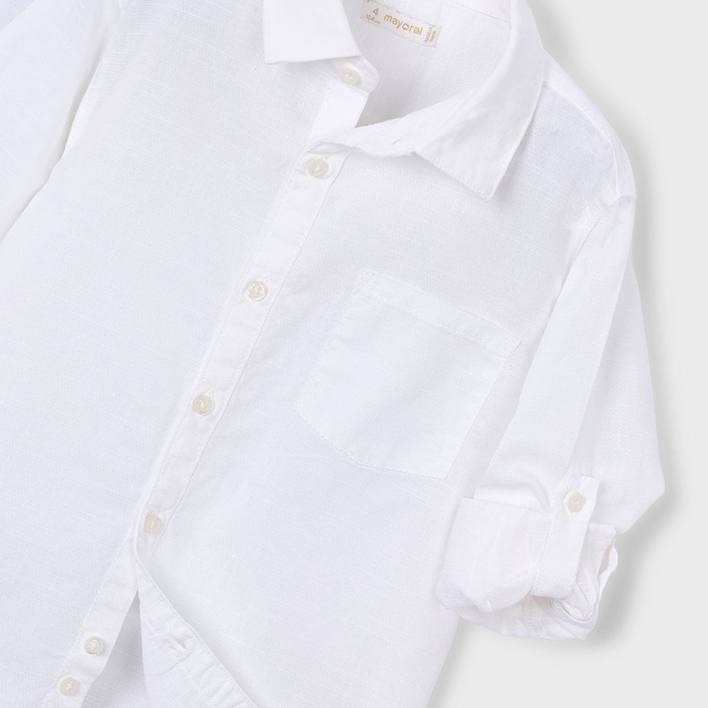 Mayoral Mini Boys Long Sleeve Linen Shirt_ 3119
