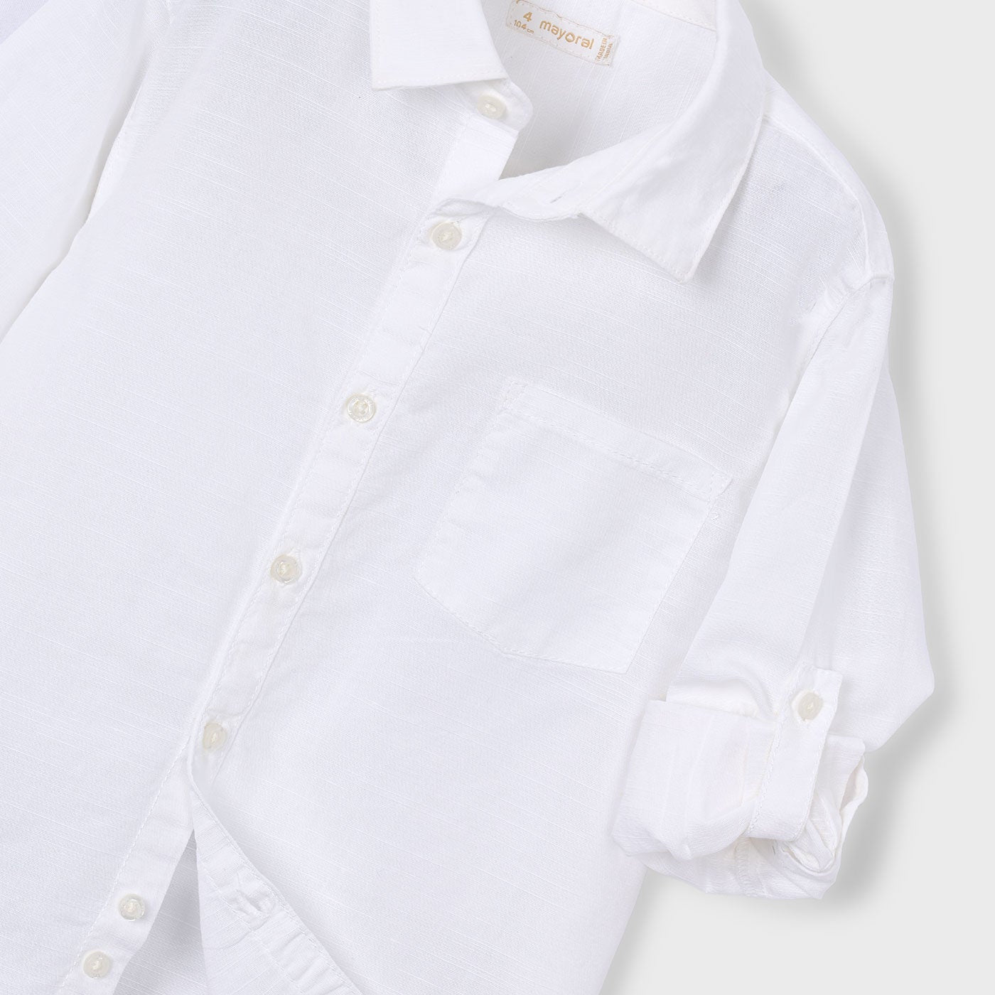 Mayoral Mini Boys Long Sleeve Linen Shirt_ 3119