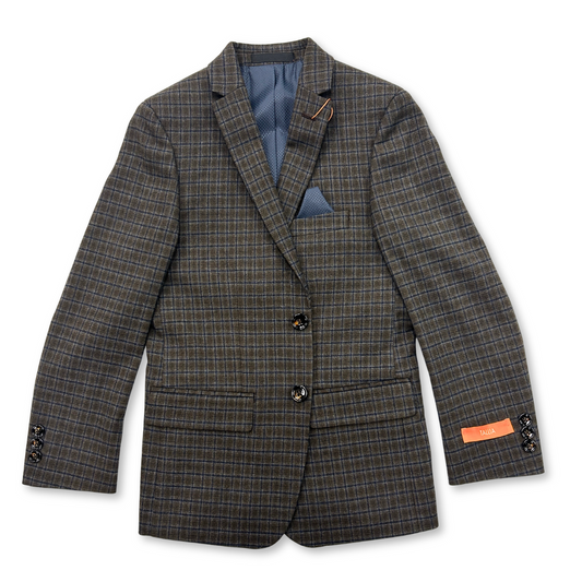 Tallia Boys Brown/Navy Window Sports Jacket_ XZ0053