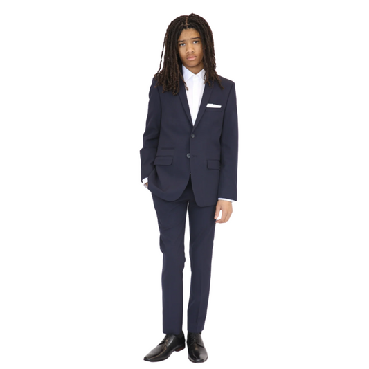 Andrew Marc Boys Skinny Dark Blue Stretch Suit Separates