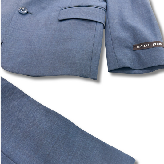 Michael Kors Boys Husky Bright Blue Wool Suit