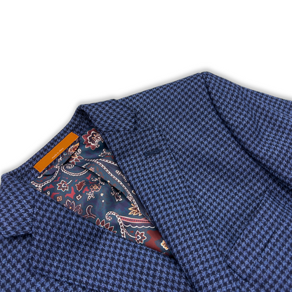 Tallia Boys Blue/Navy Houndstooth Sports Jacket