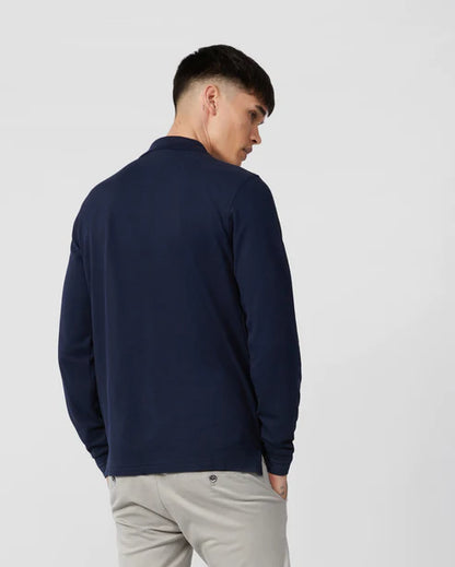 Psycho Bunny Kids Navy Classic Long Sleeve Polo_ B0M658ARPC-410