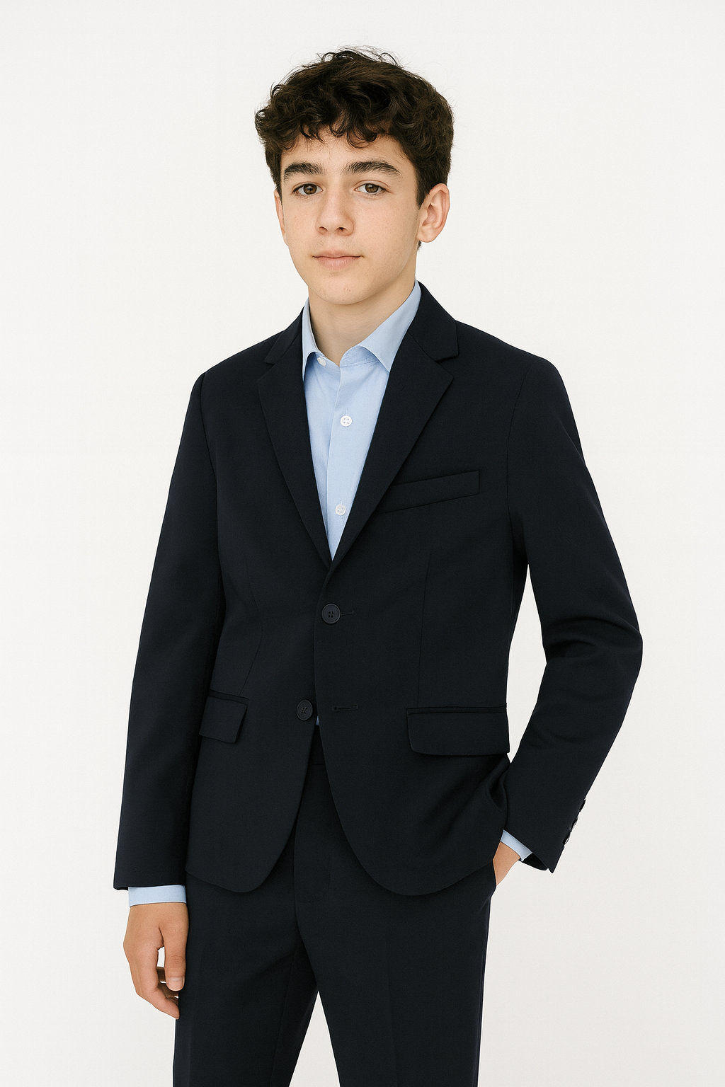 Hugo Boss Boys Classic Navy Wool Suit
