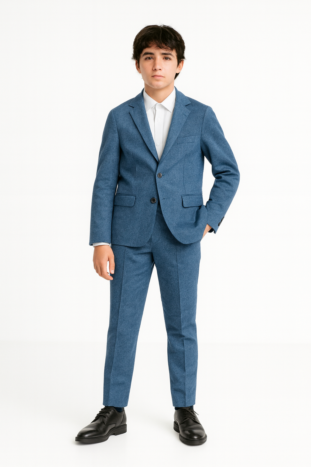 Isaac Mizrahi Boys Slim Fit Textured Navy Suit