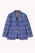 Leo & Zachary Boys Blue Tan Stretch Sports Jacket_ 5421/5821