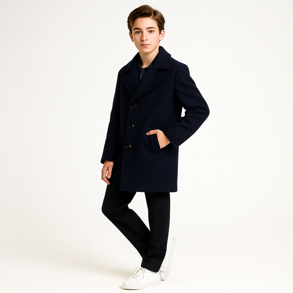 Isaac Mizrahi Boys Single Breasted Wool Coat_ CT1013