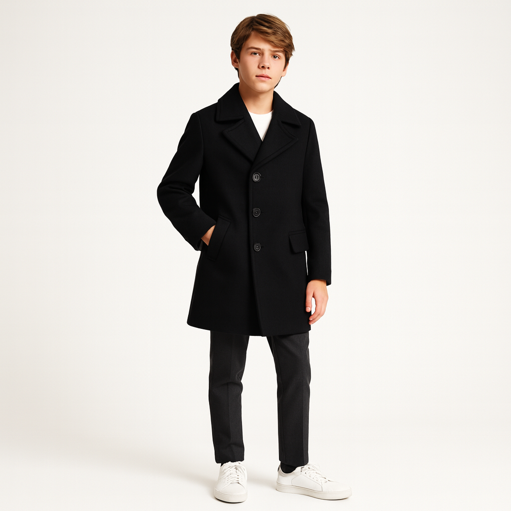 Isaac Mizrahi Boys Single Breasted Wool Coat_ CT1013
