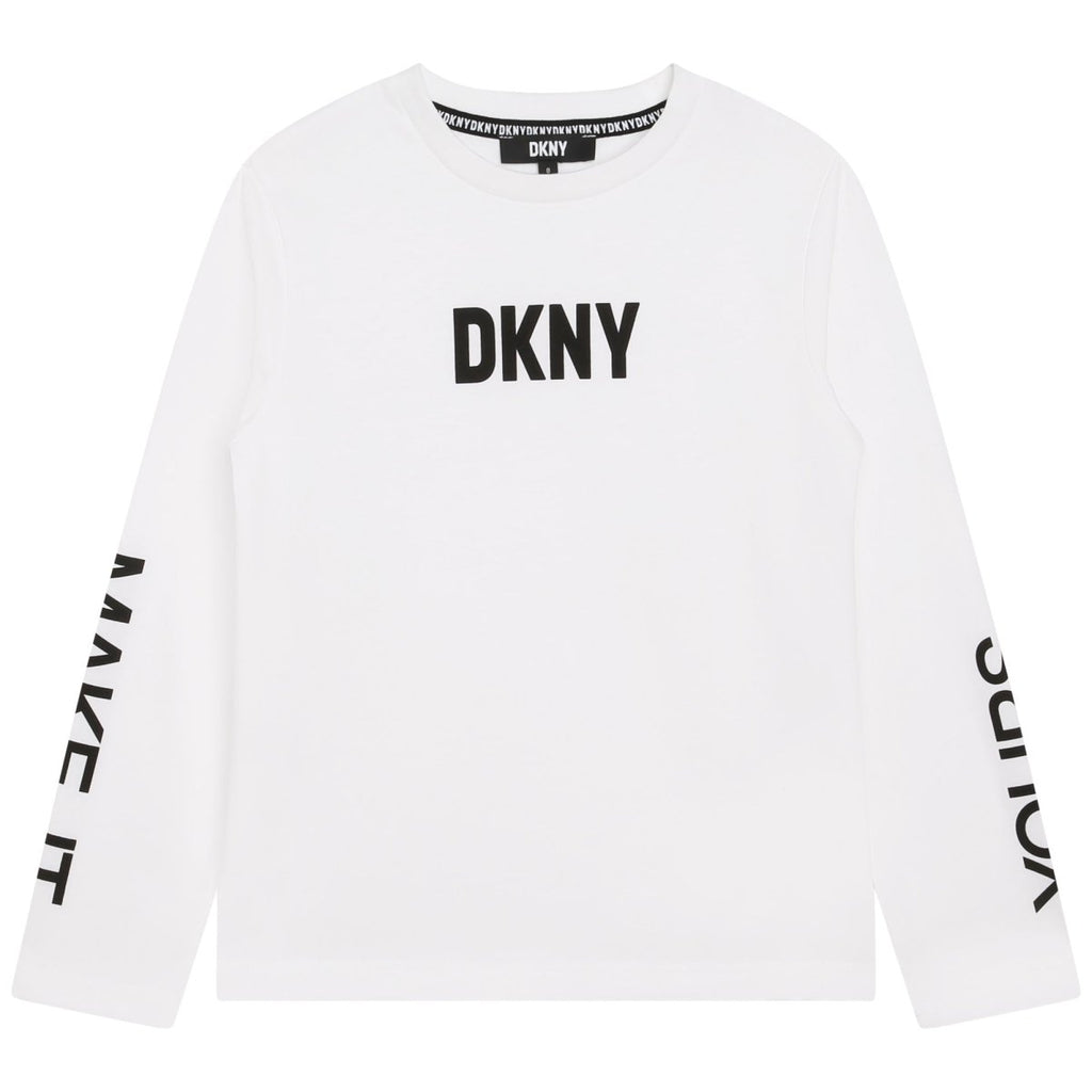 DKNY Junior Boys White Long Sleeve T-Shirt _D55007 - 10P - NorthBoys