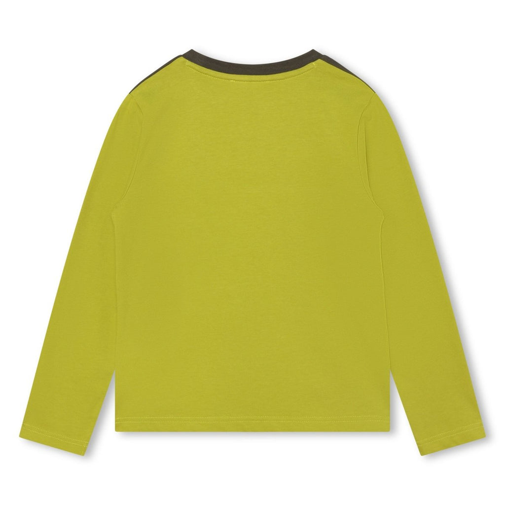 DKNY Junior boys Lime Green Organic Cotton Long Sleeves T-Shirt _D25E69 - 610 - NorthBoys