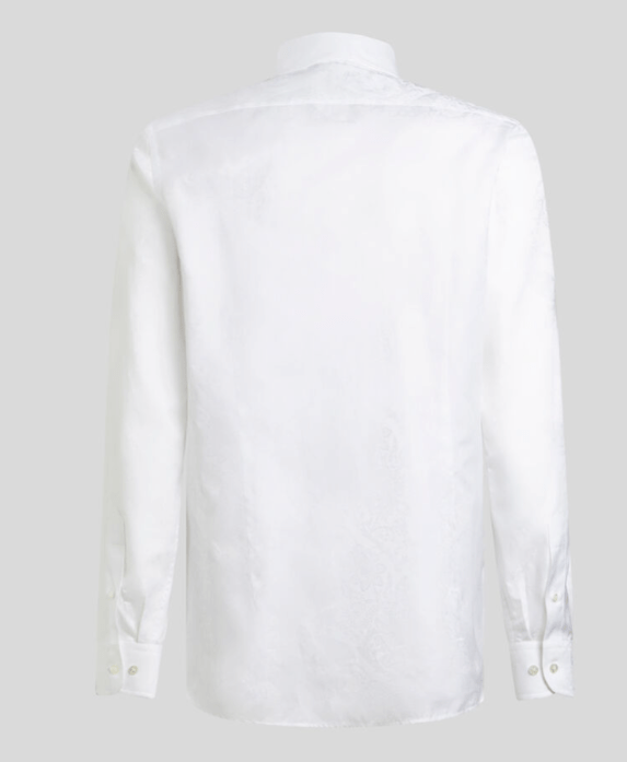 Etro Boys Long Sleeve Tone on Tone Paisley Print White Shirt_ GU5P40 - NorthBoys