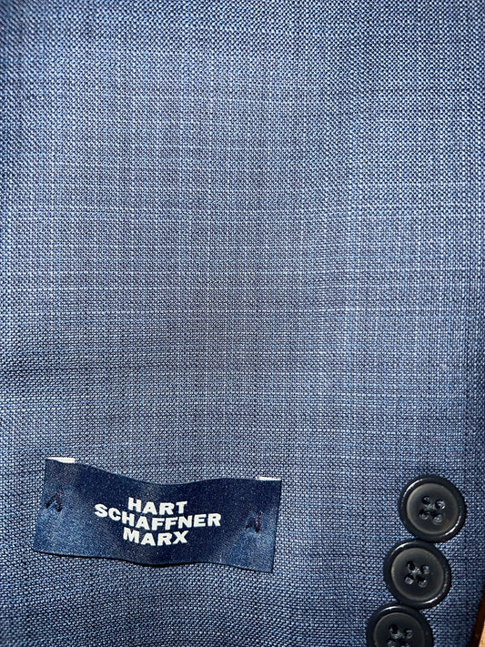 Hart Schaffner Marx Boys Blue Sharkskin Wool Suit