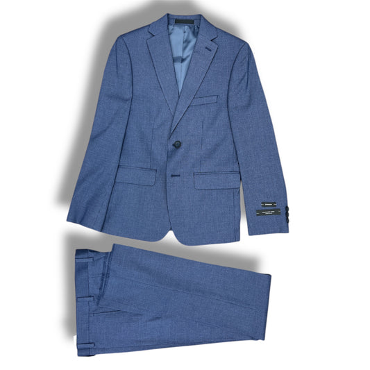 Andrew Marc Boys Skinny Dark Blue Mini Check Suit_ W0755