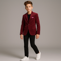 Isaac Mizrahi Boys Velvet Burgundy Blazer