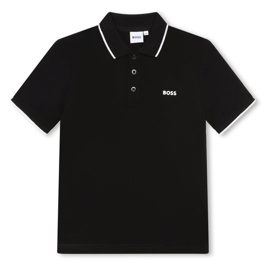 Hugo Boss Boys Black Polo_ J25P26-09B