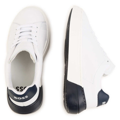 Hugo Boss Boys White Sneakers_J29357-10P