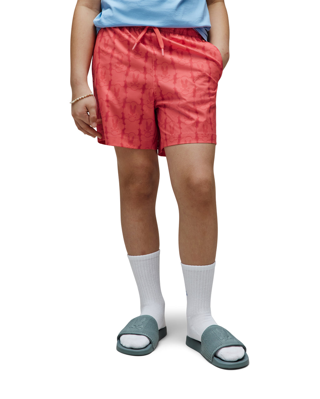 Psycho Bunny Kids Toby All Over Bunny Swim Trunks_ KB1000026