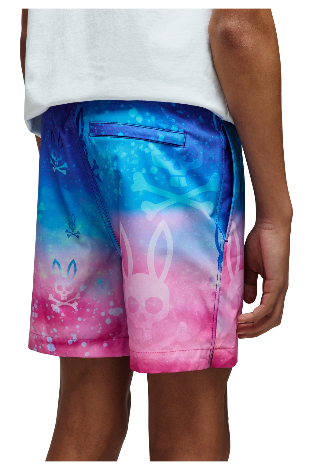 Psycho Bunny Kids Caspian All Over Bunny Swim Trunks_ KB1000032