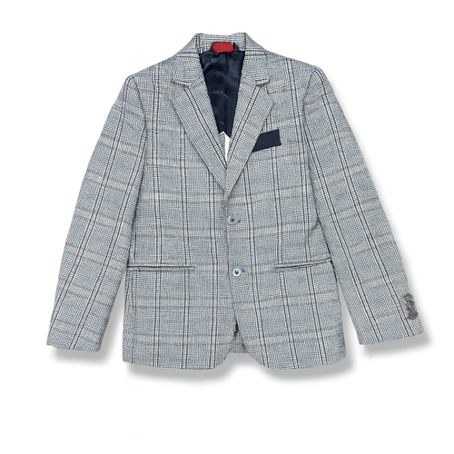 Leo & Zachary Boys Slim Multi Plaid Blazer_ BLZ5866-NorthBoys