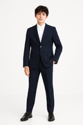 Marc New York Boys Husky Dark Navy Mini Stripe Suit-NorthBoys