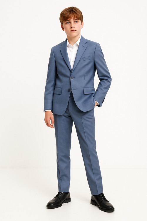 Michael Kors Boys Bright Blue Solid Wool Suit-NorthBoys