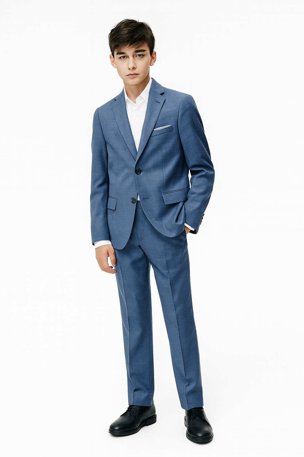 Michael Kors Boys Husky Bright Blue Wool Suit-NorthBoys
