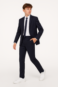 Nice Threads Boys Slim Fit Stretch Navy Suit-NorthBoys