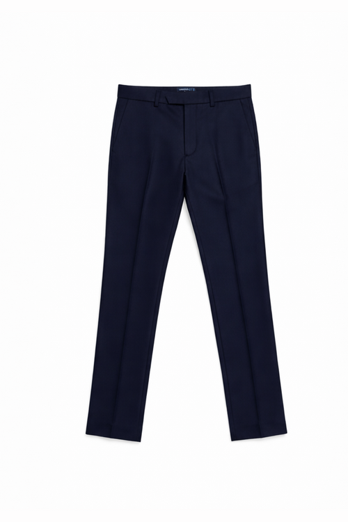Navy blue pants on a white background