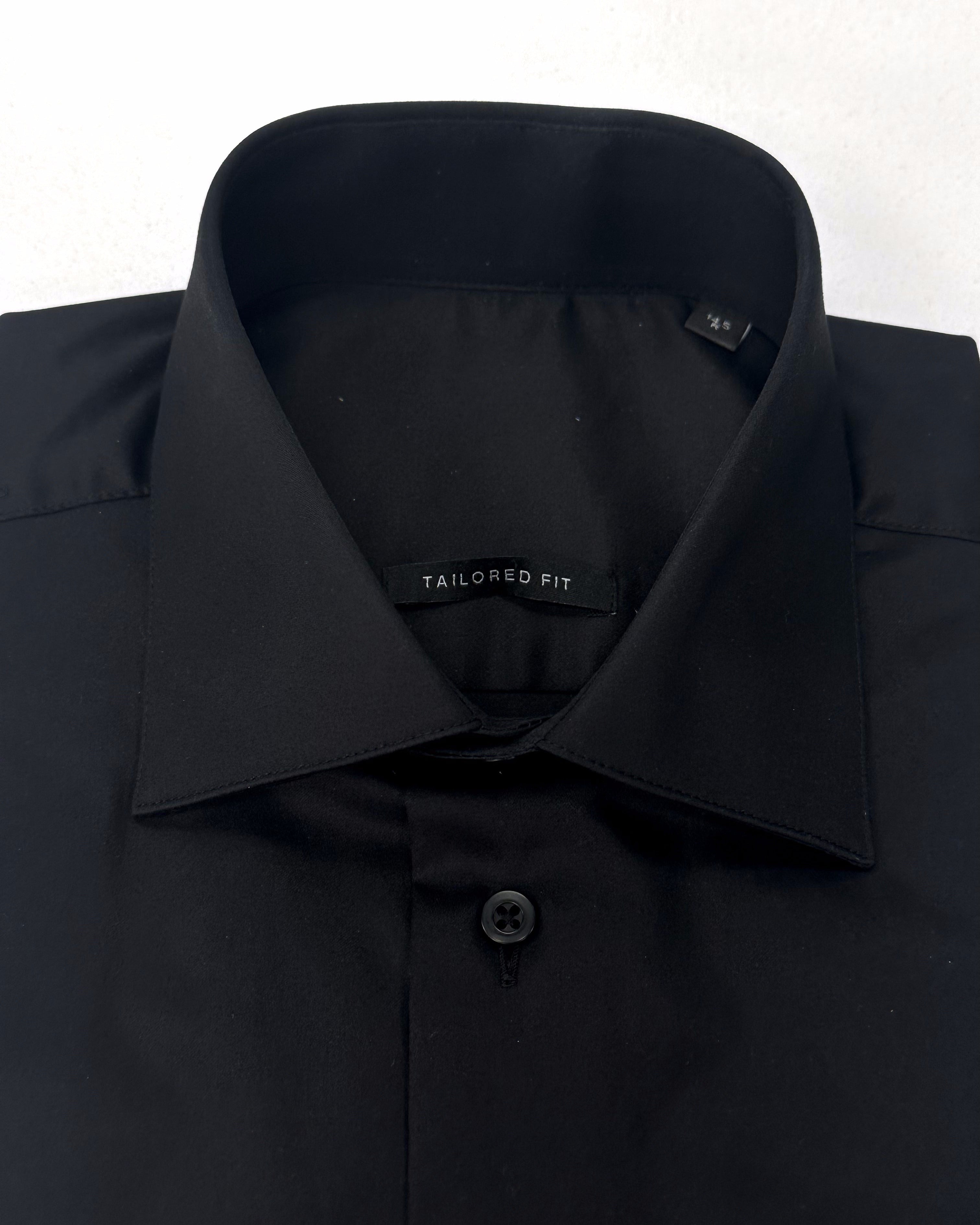 NorthBoys Mens Tailored Fit Black Premium Cotton Dress Shirt