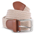 Northboys Mens Braided Elastic Belt_ B - 3502 - Cream - NorthBoys