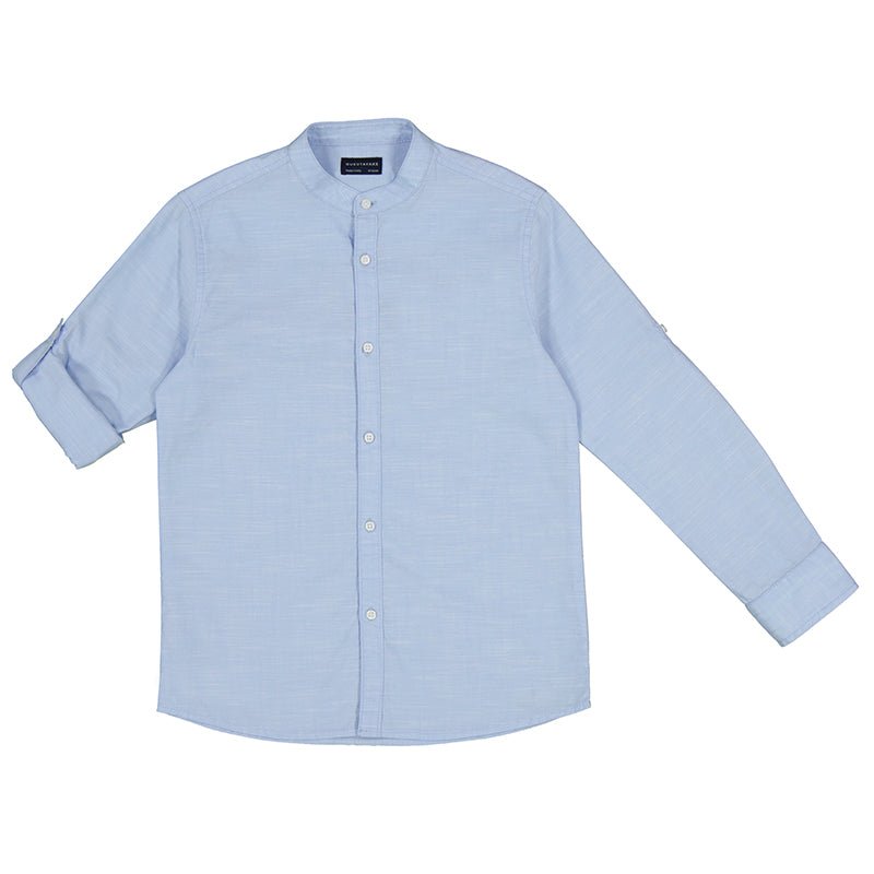 Nukutavake Boys Long Short Sleeve Mandarin Collar Dress Shirt_ 6121 - NorthBoys