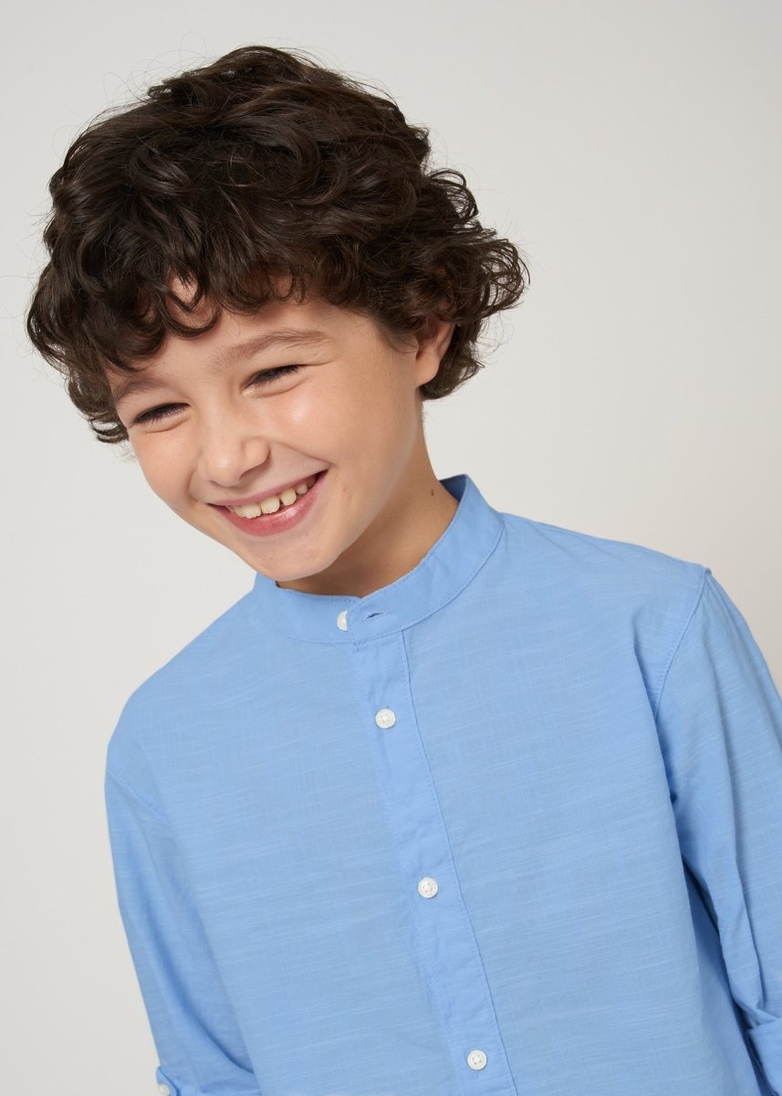 Nukutavake Boys Long Short Sleeve Mandarin Collar Dress Shirt_ 6121 - NorthBoys