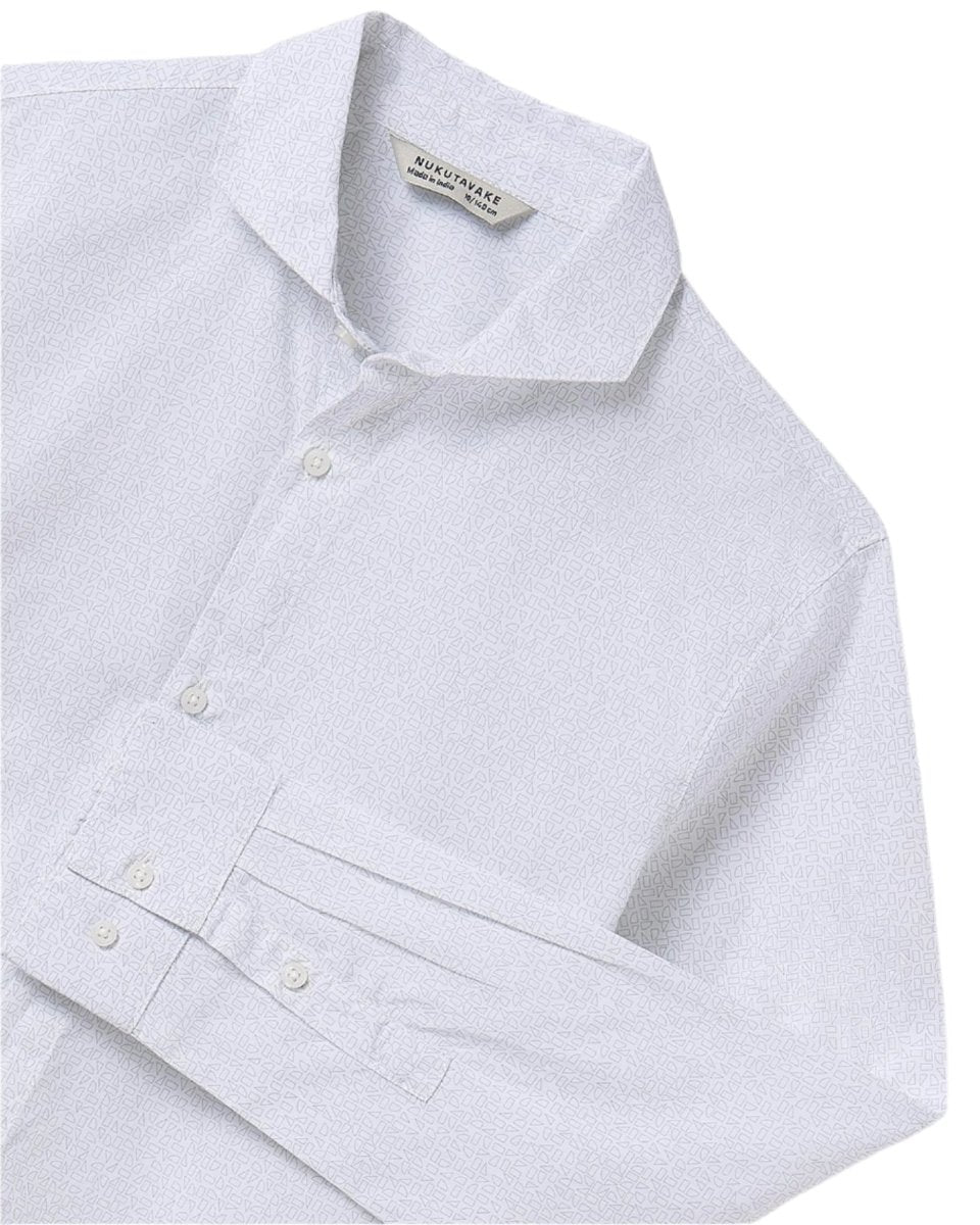 Nukutavake Boys Long Sleeve Micro Print Shirt_ 6142 - NorthBoys