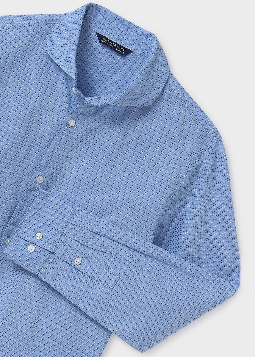 Nukutavake Boys Long Sleeve Micro Print Shirt_ 6142 - NorthBoys