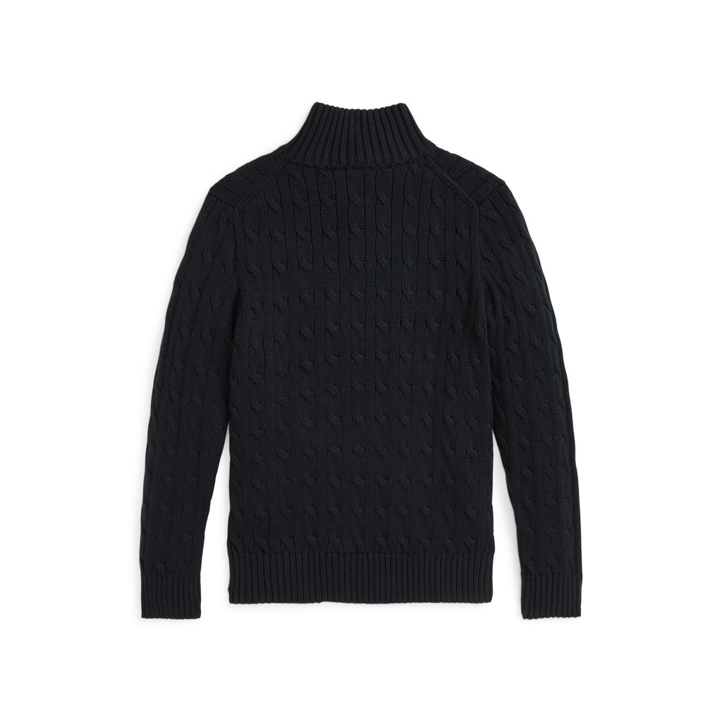 Ralph Lauren Boys Cable-Knit Cotton Quarter-Zip Sweater