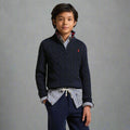 Ralph Lauren Boys Cable-Knit Cotton Quarter-Zip Sweater