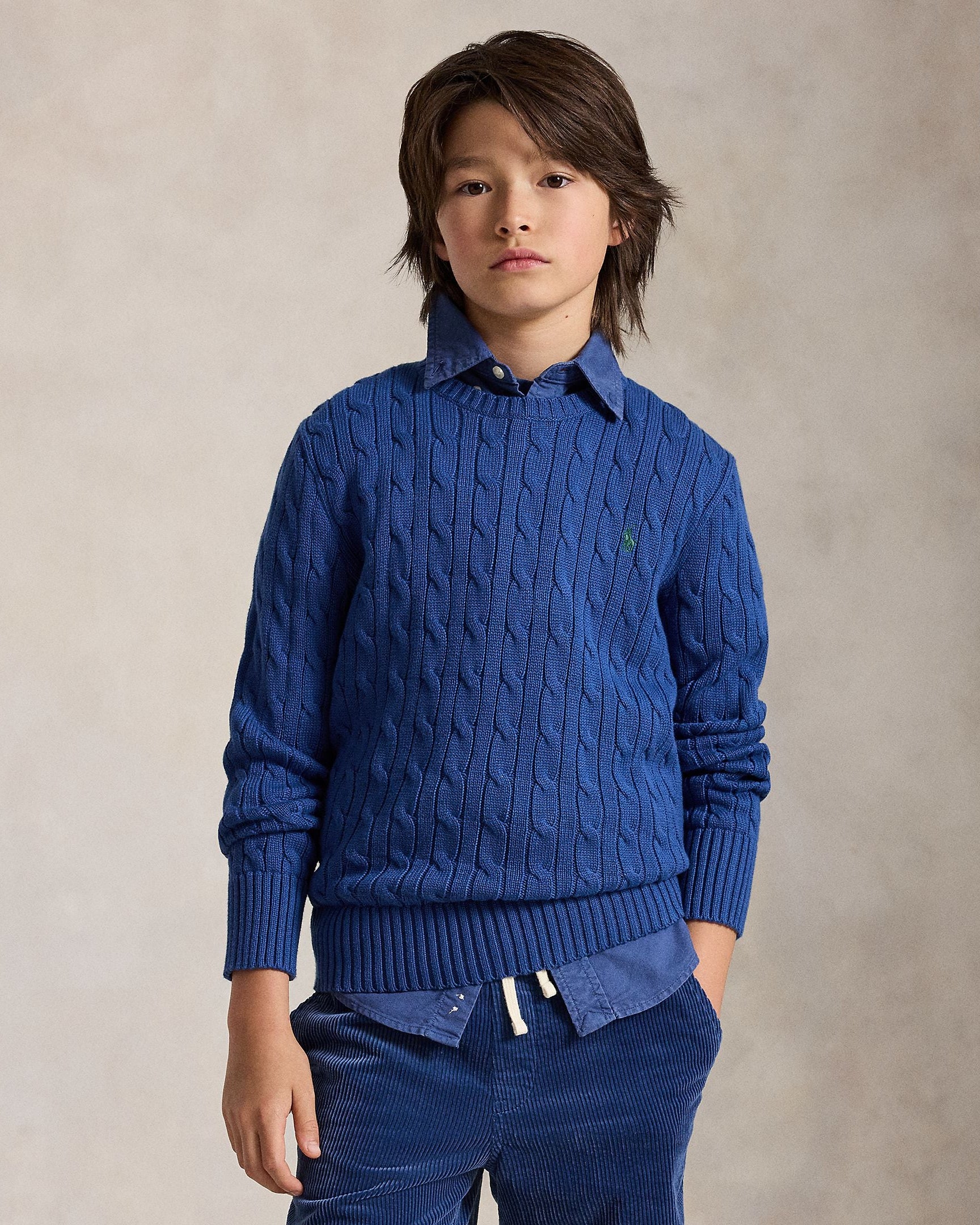Polo Ralph Lauren Boys Combed Cotton Cable Knit Sweater