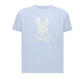 Light blue t-shirt with a white bunny design on a white background