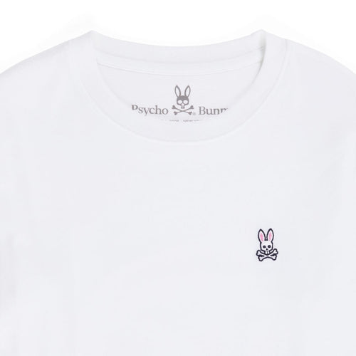 Psycho Bunny Kids White Classic Crew Neck T-Shirt_ B0U014CRPC - 100 - NorthBoys
